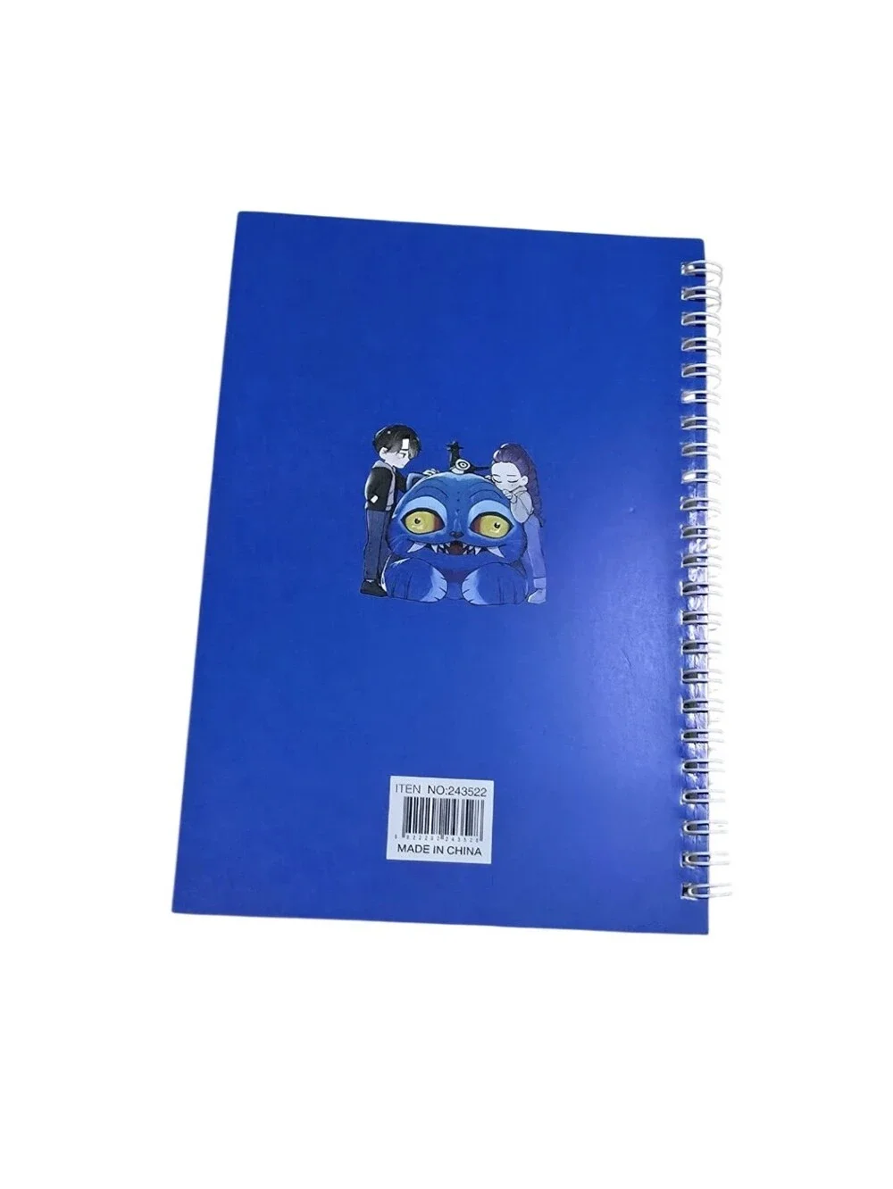Blue Illustrated Spiral Notebook - Cute Monster Design